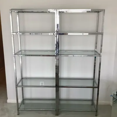 Metal & Glass Book Shelves 
