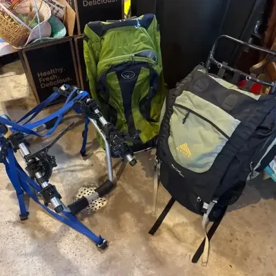 Kelty Backpack, Osprey Carry-on And Car Bike Carrier