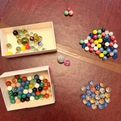 Vintage & Antique Mixed Glass Marble Collection Lot – Swirls, Shooters & More