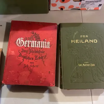 Antique German Religious & Historical Book Lot – 1841 Philadelphia New Testament & More