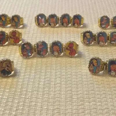 Vintage 1950s Cereal Premium Toy Rings Lot - Popeye & Friends Collection (37 Pcs)