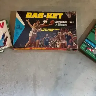 Vintage Sports Board Game Lot - Cadaco All-Star Baseball, Bas-Ket & Home Team