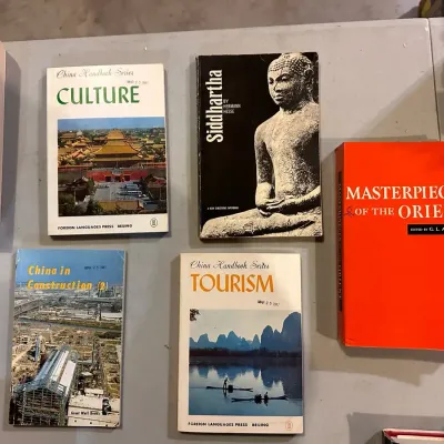 Asian Art, History & Literature Book Lot - China, India, Siddhartha & Vintage Guides (18 Books)