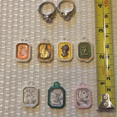 Vintage Greco-Roman Style Intaglio Charms, Rings & Flicker Charms Lot (9 Pcs)