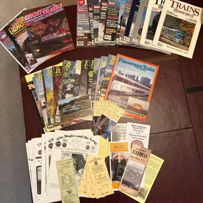 Large Vintage Railroad Collection: 20+ Magazines, Historic Ephemera & Tourist Railway Pamphlets