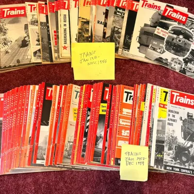 Huge Vintage "Trains" Magazine Lot (Jan 1951 – Nov 1956), Over 60 Issues