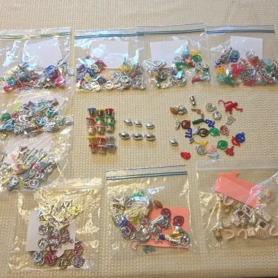 Vintage Gumball Machine Charms & Prizes Bulk Lot - Novelty Plastics, Metal & Miniatures (100+ Pcs)