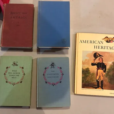 Vintage American History Book Lot - Landmark Wild Bill Hickok & CA Gold Rush, Peattie & More