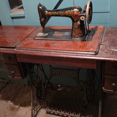 Sale Photo Thumbnail #39: Antique 1920's Singer Sewing Machine and Cabinet - Nice Condiion