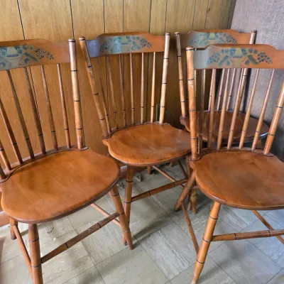 Sale Photo Thumbnail #12: Vintage Hitchcock Windsor style Chairs
