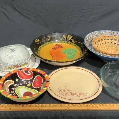 Assorted Vintage Kitchenware Ceramic Serving Dishes & Cookie Jar