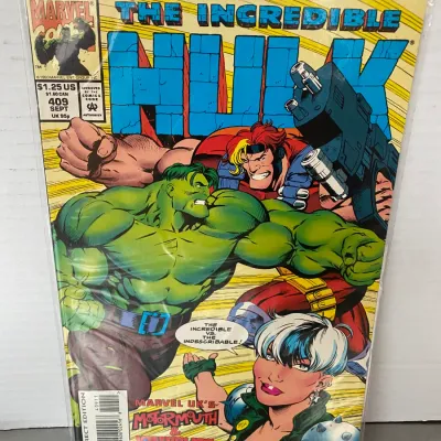 Sale Photo Thumbnail #54: The Incredible Hulk #409 comic book from September 1993, featured in a protective plastic sleeve.