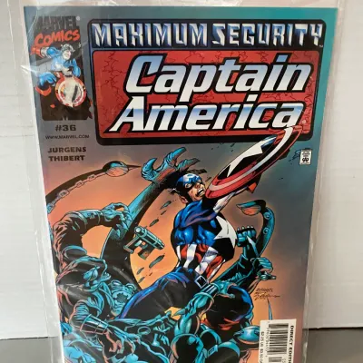 Sale Photo Thumbnail #70: Marvel Comics Maximum Security Captain America #36 comic book, bagged and boarded.