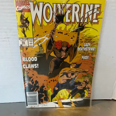 Sale Photo Thumbnail #93: Bagged and boarded copy of Marvel Comics Wolverine #35, published January 1991, featuring Lady Deathstrike.