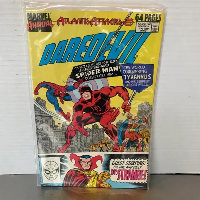 Sale Photo Thumbnail #2: Bagged and boarded copy of Marvel Comics Daredevil Annual #4, published in 1989 as part of the Atlantis Attacks storyline.