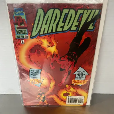 Sale Photo Thumbnail #51: Marvel Comics Daredevil #355 comic book from August 1996, featuring Pyro, bagged and boarded.