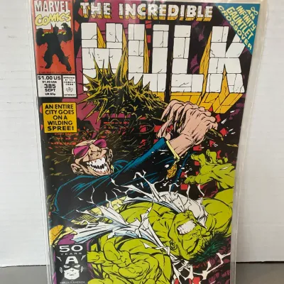 Sale Photo Thumbnail #61: Marvel Comics The Incredible Hulk issue #385 from September 1991, bagged and boarded.