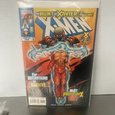 Sale Photo Thumbnail #108: Marvel Comics The X-Men #84 from early February 1999, featuring 'The Hunt for Xavier' conclusion storyline. The comic book comes bagged and boarded for protection.