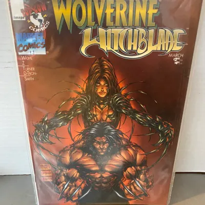 Sale Photo Thumbnail #84: Copy of Devil's Reign Chapter Five: Wolverine/Witchblade comic book from March 1997, bagged and boarded.