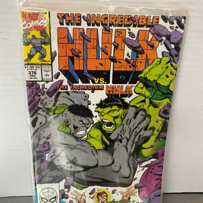 Sale Photo Thumbnail #53: Marvel Comics The Incredible Hulk issue #376, December 1990, bagged and boarded.