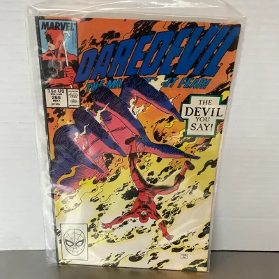 Sale Photo Thumbnail #42: Marvel Comics Daredevil #266, published in May 1989, housed in a protective plastic sleeve with backing board.