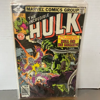 Sale Photo Thumbnail #56: Marvel Comics Group The Incredible Hulk comic book #236 from June 1979, housed in a protective plastic sleeve.