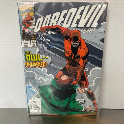 Sale Photo Thumbnail #16: Marvel Comics Daredevil issue #302, published in March 1992, bagged and boarded for protection.