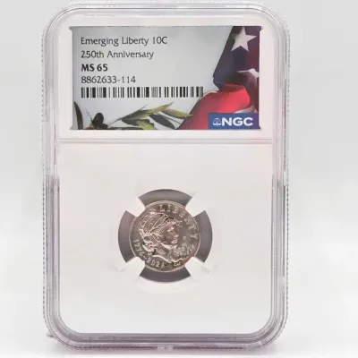 1622 graded 2026 p 250th anniversary emerging liberty dime