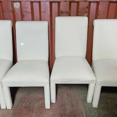 6500 4 cushioned white chairs