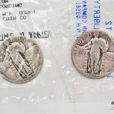Sale Photo Thumbnail #59: 78 2 1929 1930 standing liberty silver quarters