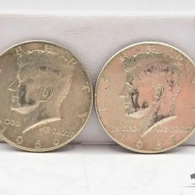 Sale Photo Thumbnail #67: 86 2 1966 1967 kennedy silver dollars