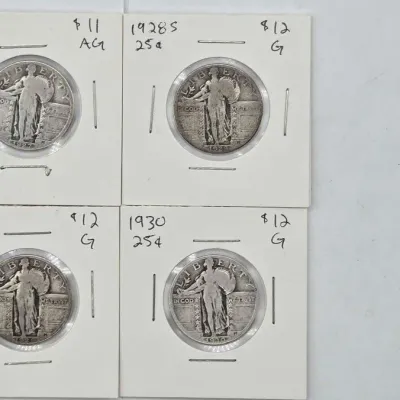 Sale Photo Thumbnail #58: 77 4 standing liberty silver quarters