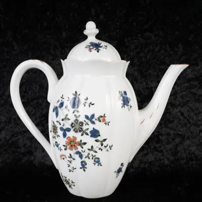 Vintage Japanese Porcelain Floral Teapot Sugar Bowl & 5 Cups 9-Piece Set