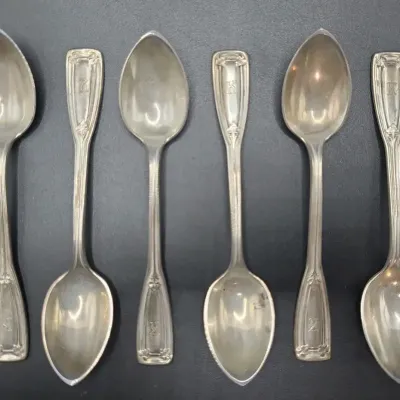 6 Tiffany & Co. Saint Dunstan Sterling Silver COFFEE/TEA Spoons, Pat. 1909 | 98g
