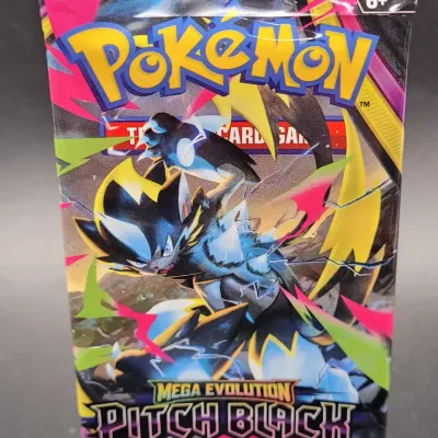 Pokémon TCG Mega Evolution Pitch Black Sealed Booster Pack, Zeraora Cover Art