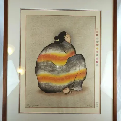 RC Gorman Signed "Monica" 1982 Limited Edition Woodblock Print 103/210 Framed