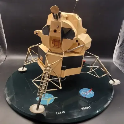 Grumman and NASA Lunar Module Desk Display Model on Plastic Base