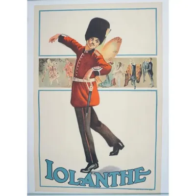 Vintage D'Oyly Carte Iolanthe Poster Stone Lithograph Linen Backed Theatre 1920s