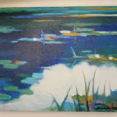Tadashi Asoma "Late Summer" Original Oil Painting (1983) | Japanese Art