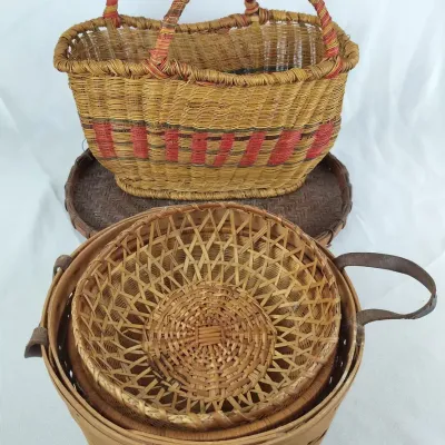 Vintage Woven Baskets, Including Signed 1988 Longaberger Basket