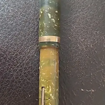 Vintage Sheaffer Jade Green White Dot - Ring Top Fountain Pen - 14k Lifetime Nib