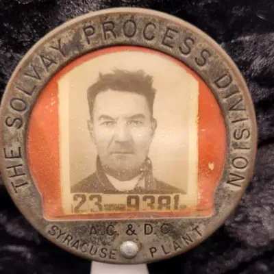Vintage WWII Solvay Process Division Syracuse Plant Employee Photo ID Badge