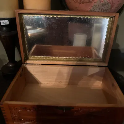 Sale Photo Thumbnail #213: Vintage, decorative, wooden carved box