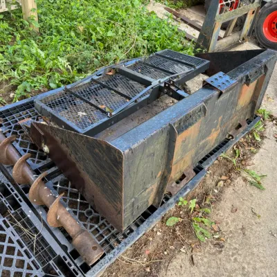 Sale Photo Thumbnail #116: Bobcat skidsteer bucket and hitch-mout metal rack