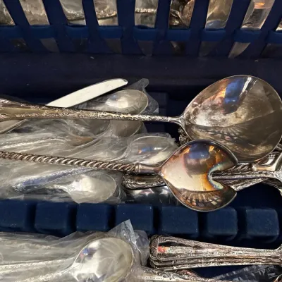 Sale Photo Thumbnail #38: Silverplate silverware set 