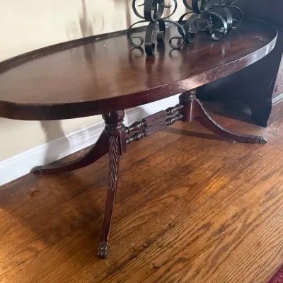 Sale Photo Thumbnail #174: Small vintage oval wooden table
