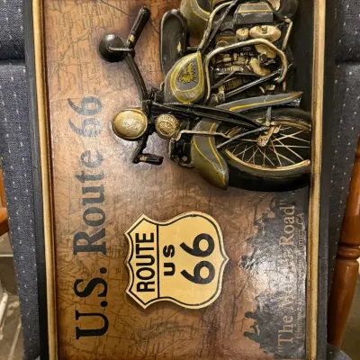 Sale Photo Thumbnail #179: Route 66 motorcycle wall art