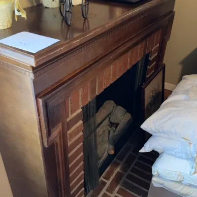 Sale Photo Thumbnail #54: Faux fireplace mantel and surround