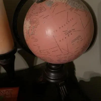 Sale Photo Thumbnail #30: Globe with wooden base
