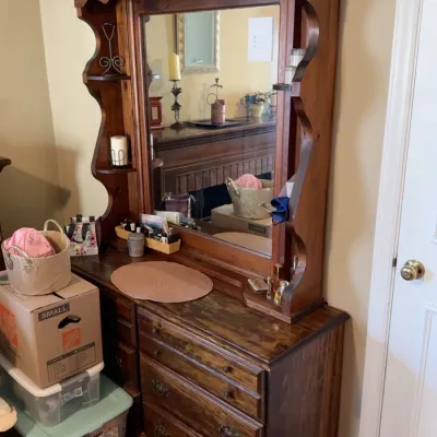 Sale Photo Thumbnail #16: Vintage dresser and mirror